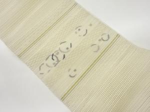 絽綴れすくい織横段に抽象模様織出し名古屋帯